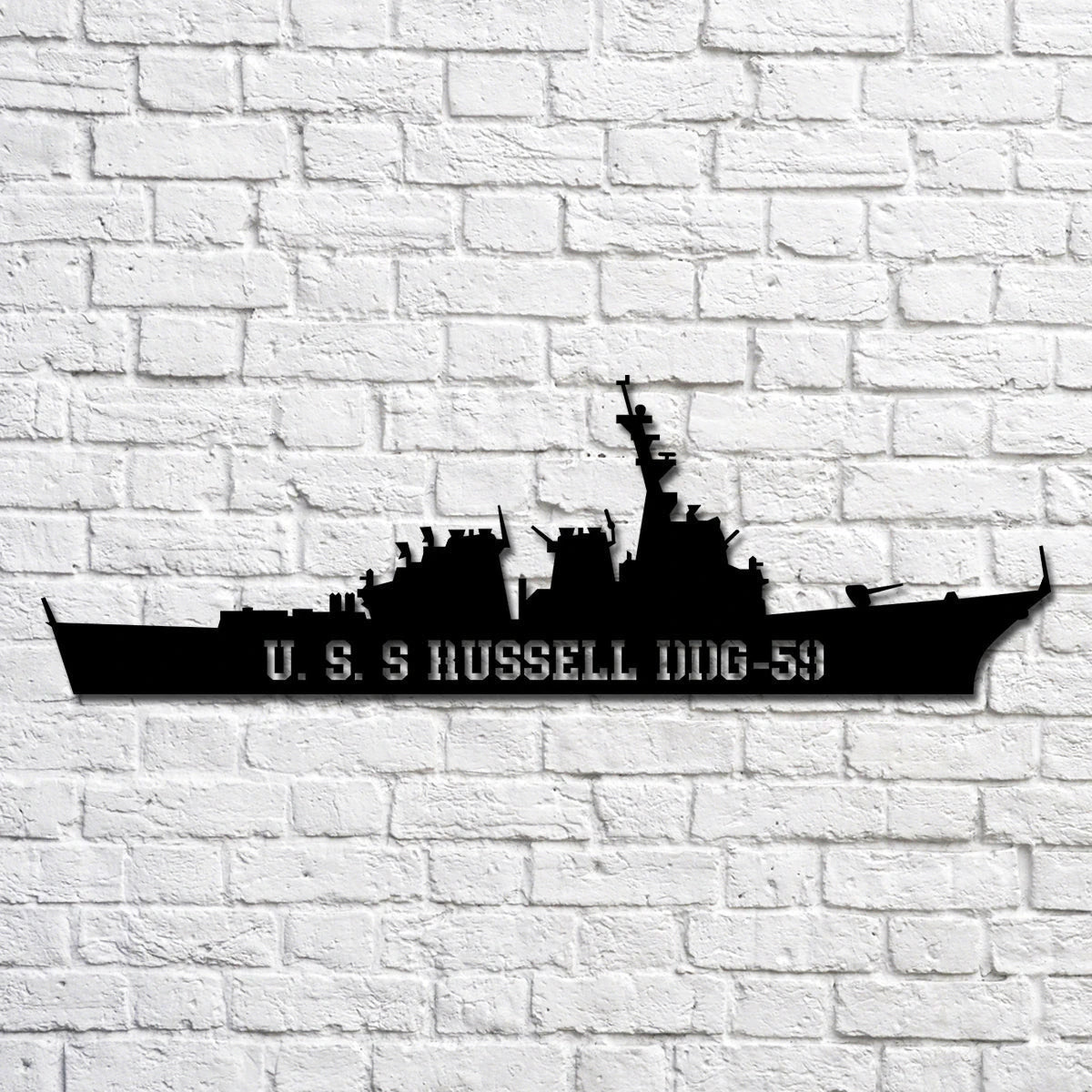 U.s.s Russell Ddg59 Navy Ship Metal Art, Custom Us Navy Ship Cut Metal Sign, Gift For Navy Veteran, Navy Ships Silhouette Metal Art, Navy Home Decor Laser Cut Metal Signs Custom Gift Ideas