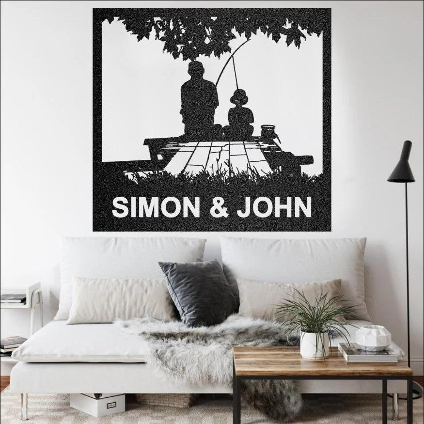 Personalized Father And Son Metal Sign, Fishing Metal Wall, Father's Day Gift, Love Fishing, Gift For Dad, Father And Son Is Friend Forever Laser Cut Metal Signs Custom Gift Ideas