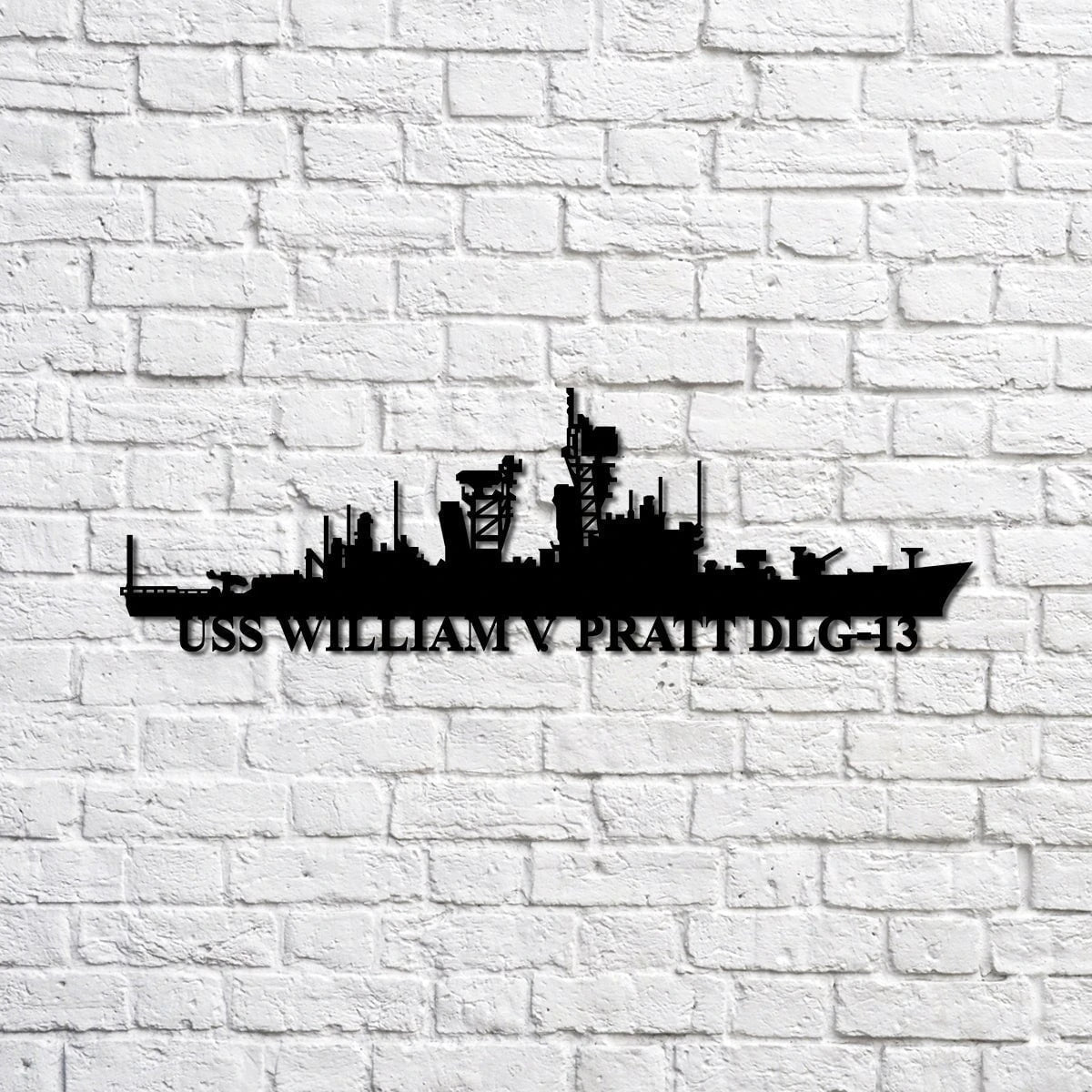 Uss William V Pratt Dlg13 Navy Ship Metal Sign, Memory Wall Metal Sign Gift For Navy Veteran, Navy Ships Silhouette Metal Sign Laser Cut Metal Signs Custom Gift Ideas