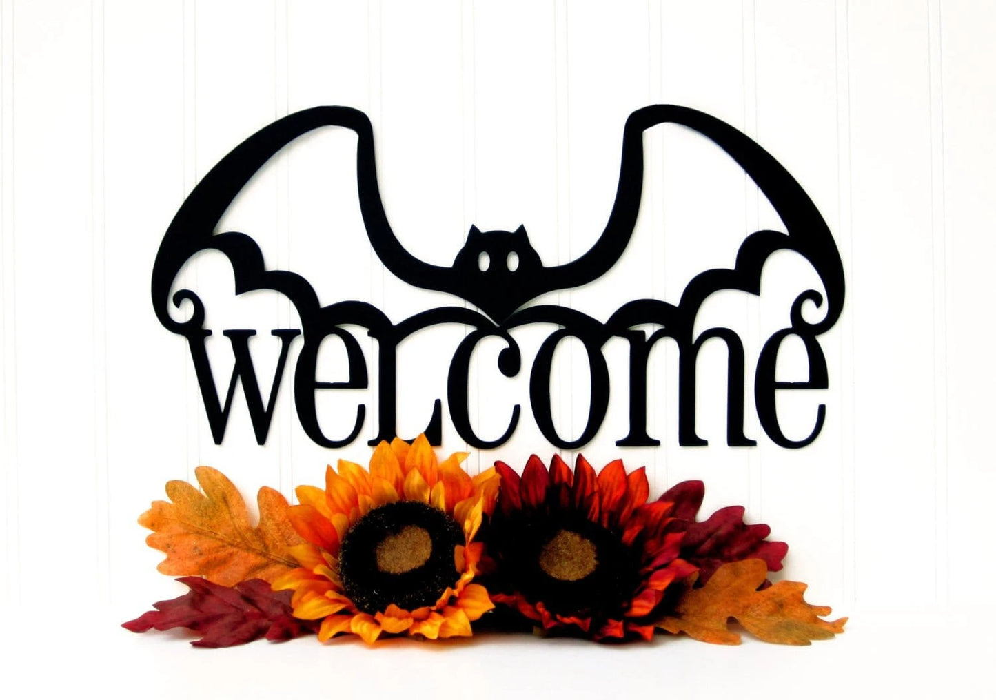 Halloween Bat Welcome Metal Sign Black Halloween Decor Halloween Bats Outdoor Sign Door Sign Wall Art