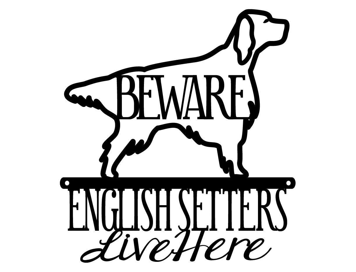 English Setter Metal Sign English Setter Dog English Setter Gift Dog Dog Sign Wall Hanging