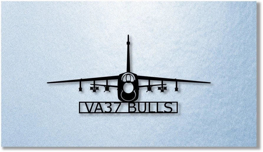 A7 Corsair Ii Va37 Bulls Gear Up With Ordnance Military Attack Aircraft Metal Sign Cut Metal Sign Wall Decor