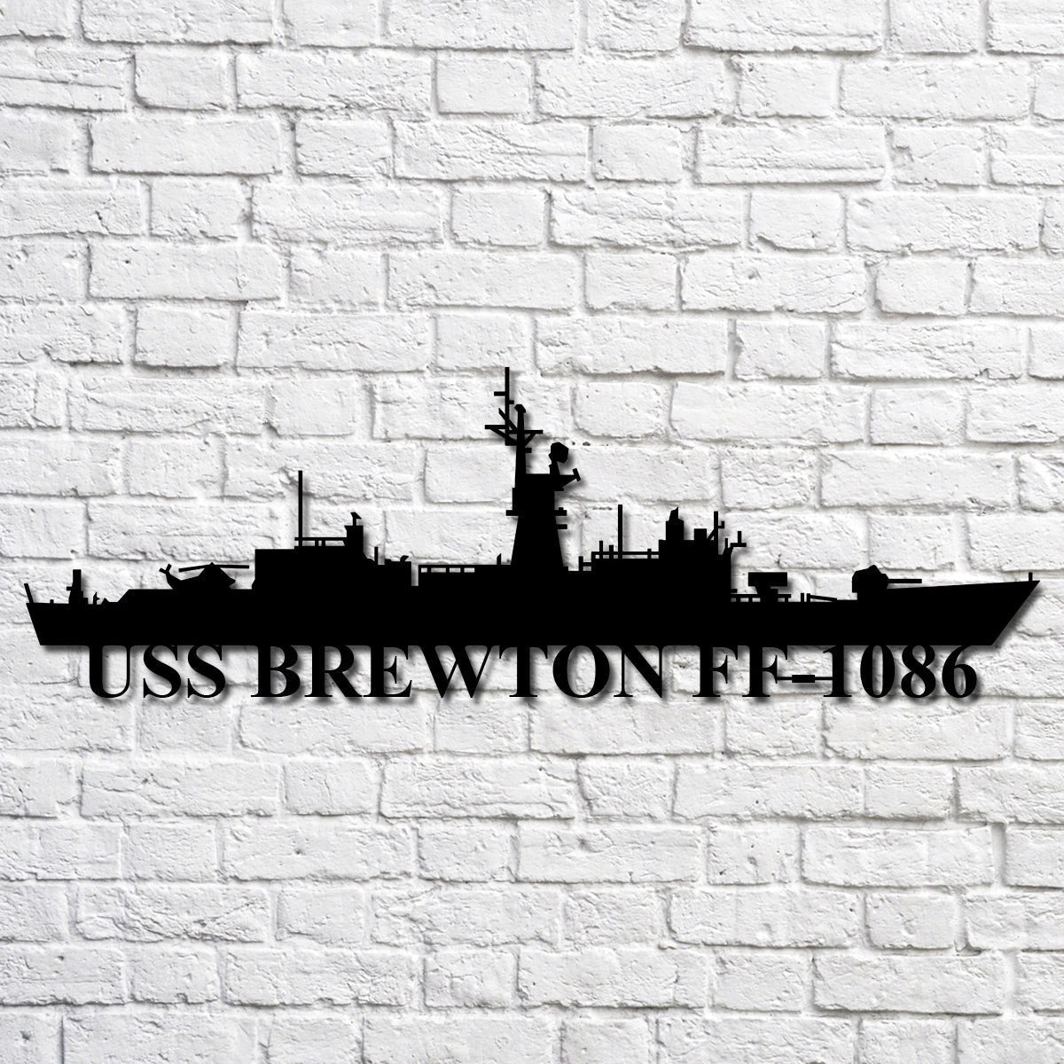 Uss Brewton Ff1086 Navy Ship Metal Art, Custom Us Navy Ship Cut Metal Sign, Gift For Navy Veteran, Navy Ships Silhouette Metal Art, Navy Home Decor Laser Cut Metal Signs Custom Gift Ideas