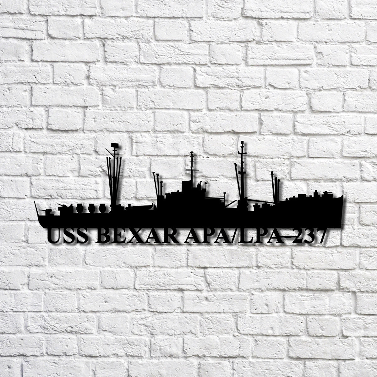 Uss Bexar Apa lpa237 Navy Ship Metal Art, Custom Us Navy Ship Cut Metal Sign, Gift For Navy Veteran, Navy Ships Silhouette Metal Art, Navy Home Decor Laser Cut Metal Signs Custom Gift Ideas
