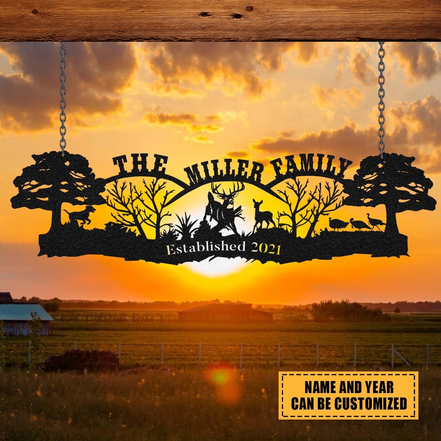 Deer Turkey Hunting Hunter Metal Sign, Custom Camp, Wall Decor, Art Gift For Him, Metal Laser Cut Metal Signs Custom Gift Ideas
