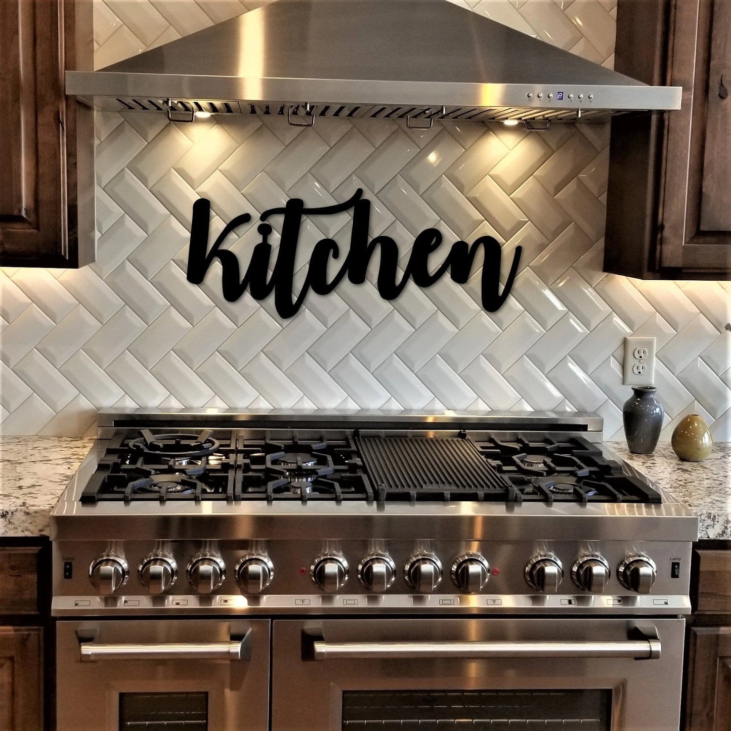 Kitchen Sign Metal Word Art Kitchen Wall Decor Kitchen Gifts Metal Cursive Letters Word Signs Kitchen Words For The Wall