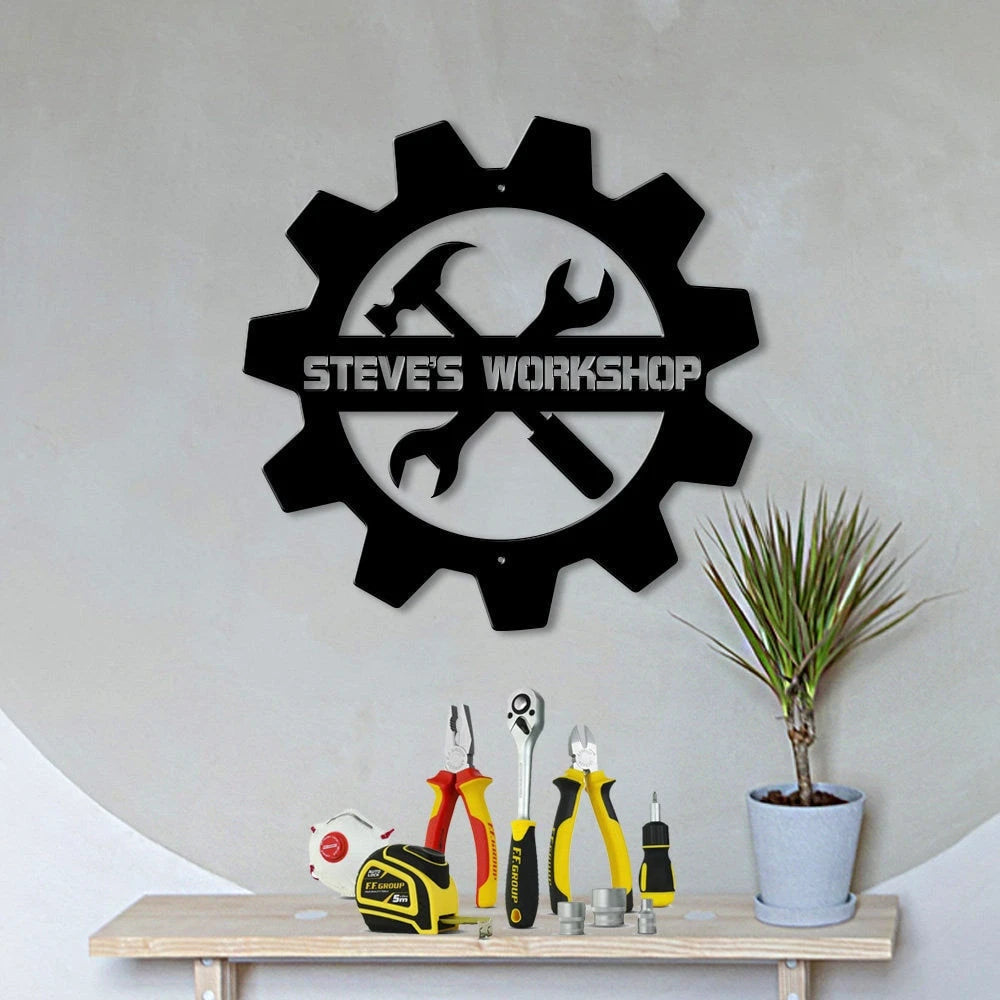 Personalized Woodshop, Workshop Metal Wall Art Sign, Work Shop Metal Sign, Work Shop Wall Art, Garage Wall Art Sign, Work Shop Sign Laser Cut Metal Signs Custom Gift Ideas