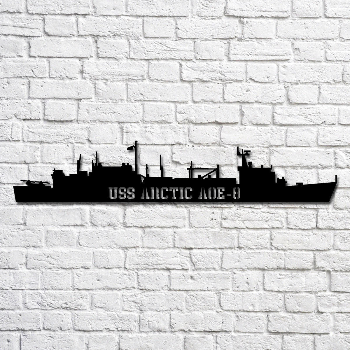 Uss Arctic Aoe8 Navy Ship Metal Art, Custom Us Navy Ship Cut Metal Sign, Gift For Navy Veteran, Navy Ships Silhouette Metal Art, Navy Home Decor Laser Cut Metal Signs Custom Gift Ideas