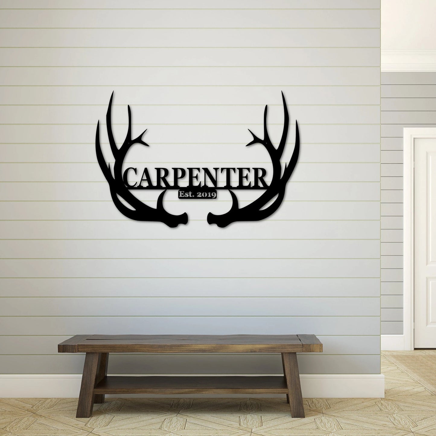 Custom Deer Antler Sign, 30" Personalized Metal Antlers Family Name Sign, Personalized Metal Deer Antlers, Antler Monogram, Ranch Decor Laser Cut Metal Signs Custom Gift Ideas