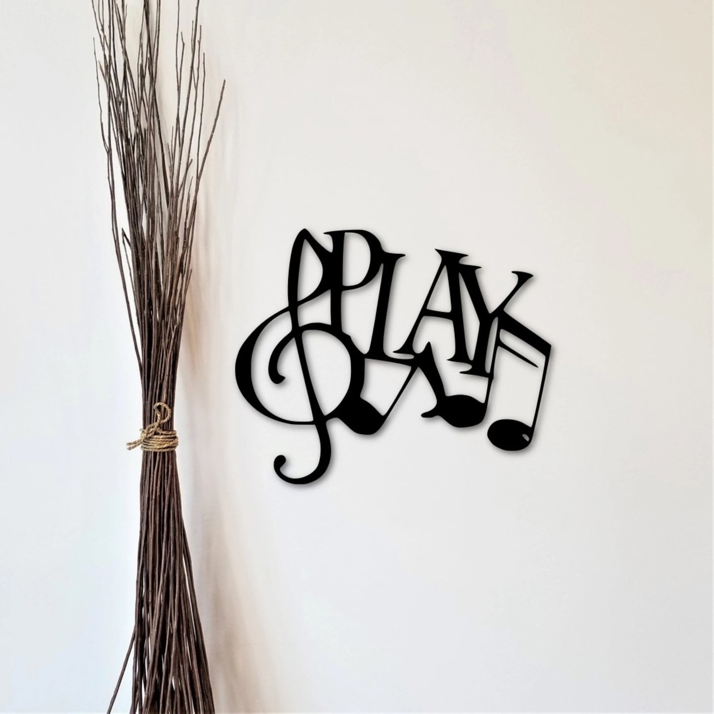 Play Word Music Decor Metal Play Sign Musician Wall Decor Musician Gifts Music Notes Decor Treble Clef Note Cutout Note