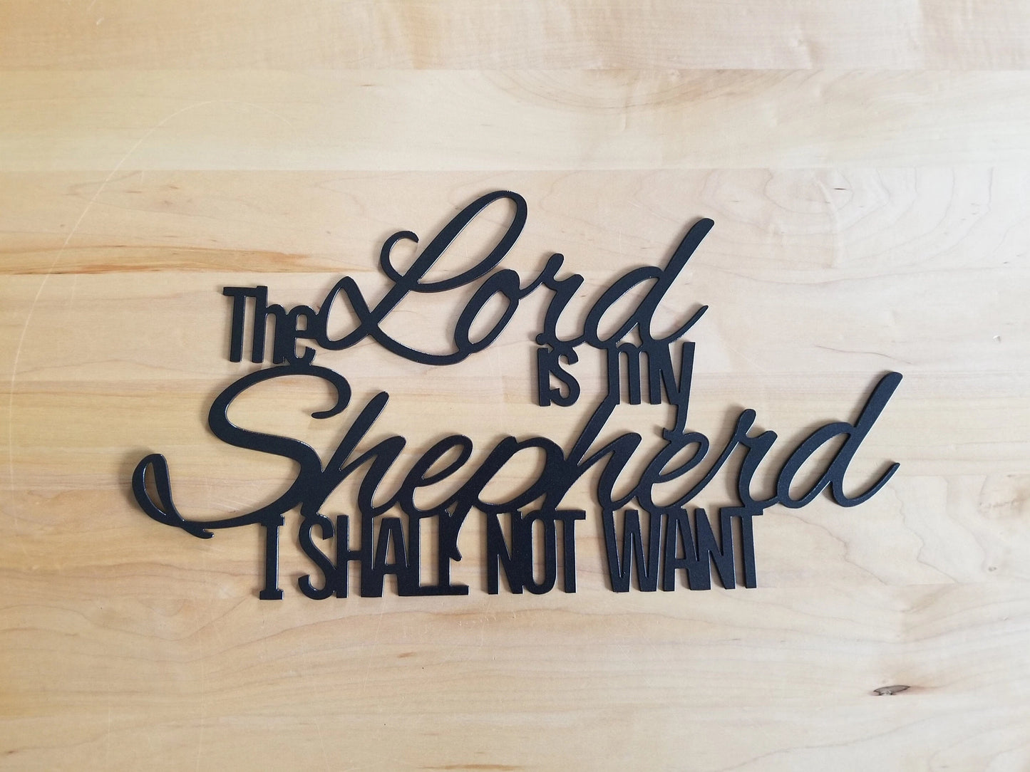 The Lord Is My Shepherd Sign Metal Word Art Metal Sign Psalm 23 1 The Lord Is My Shepherd I Shall Not Want Metal Scripture Wall Art