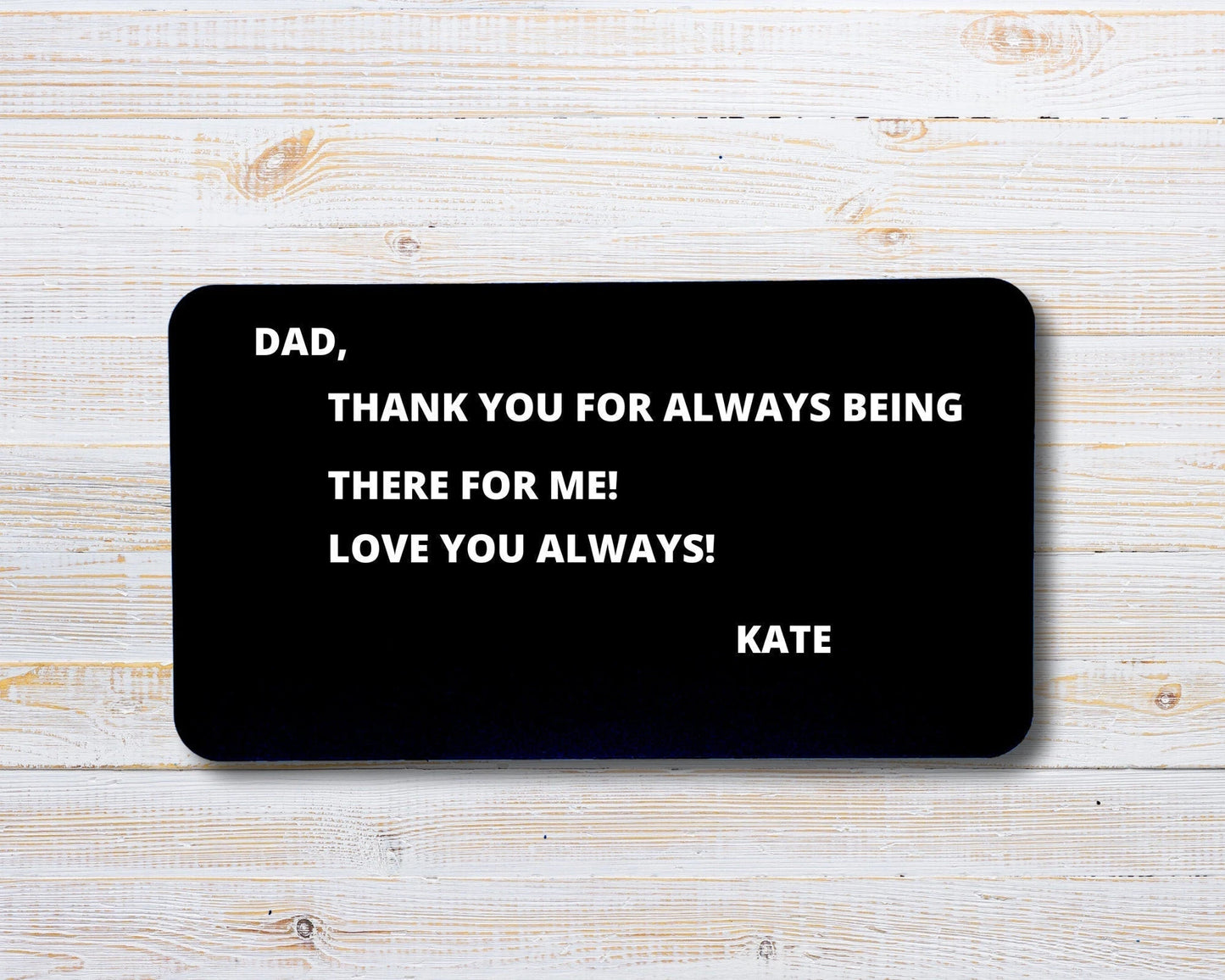 Personalized Metal Wallet Insert Card With Any Text quote Laser Engraved Metal Card Personalized Message Card Wallet Insert Custom