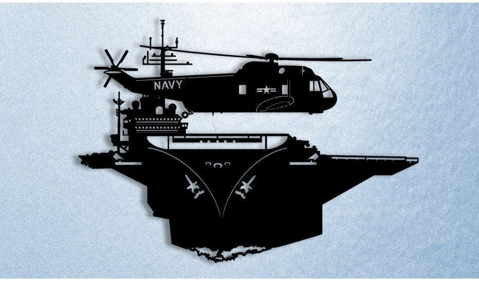 Sh3 Sea King Circling Carrier Metal Sign Cut Metal Sign Wall Decor