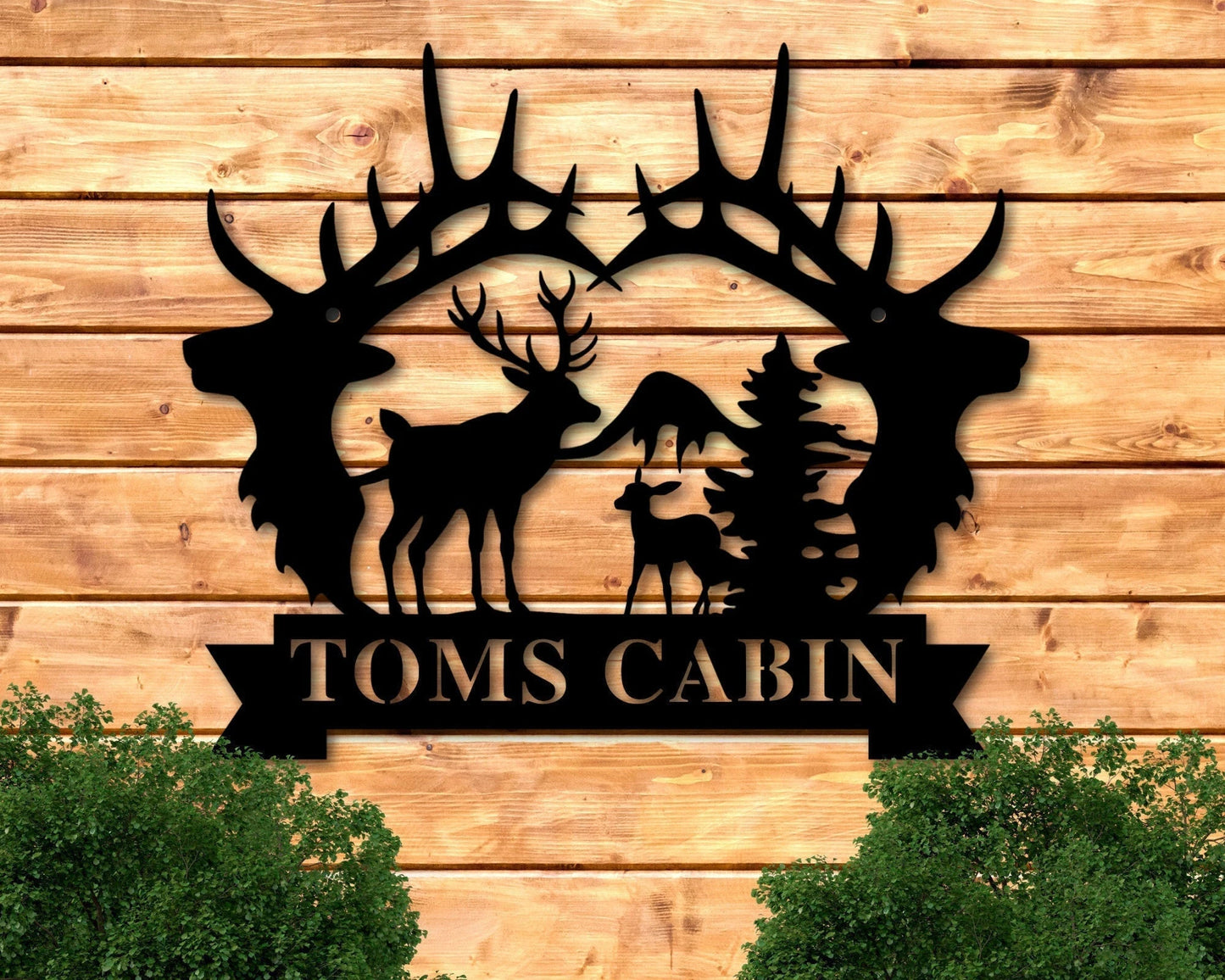 Personalized Metal Cabin Sign Mountain Wedding Deer Metal Sign Cabin Metal Sign Cabin Metal Art Cabin Metal Wall Decor Outdoor