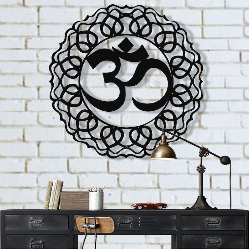 Metal Wall Decor Metal Om Decor Namaste Decor Om Yoga Wall Decor Metal Mandala Art Home Office Living Room Decoration