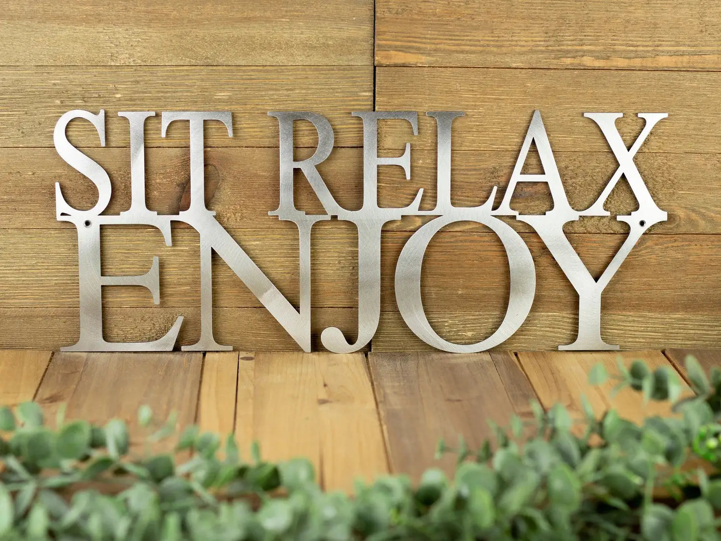 Sit Relax Enjoy Outdoor Outdoor Wall Decor Patio Decor Lake House Sign Garden Sign Outdoor Signs Metal Sign - 8 inches - metal sign