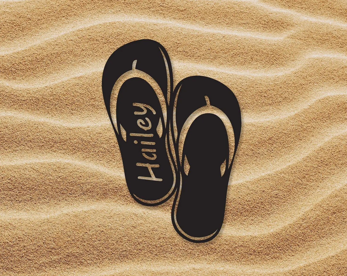 Flip Flop Sign Sandal Sign Custom Metal Sign Metal Name Sign Metal Signs - 8 inches - metal sign