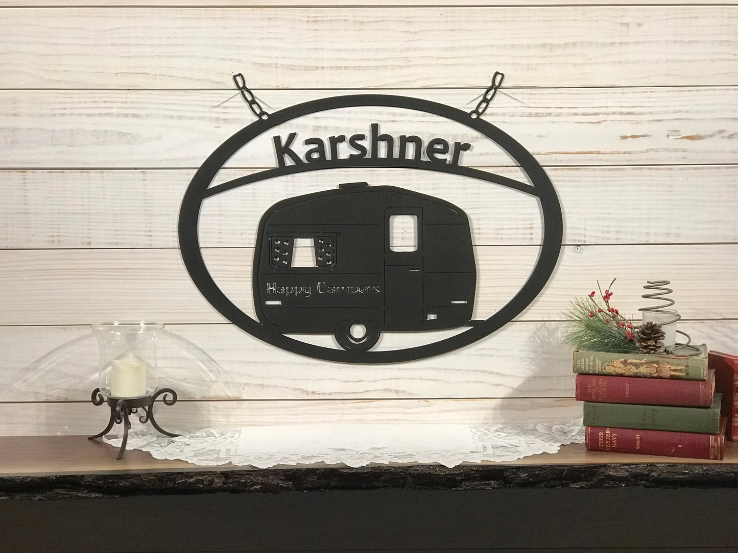 Happy Camper Personalized Metal Rv Camping Sign Large Metal Retro Camper Sign Laser Cut Metal Signs Custom Gift Ideas