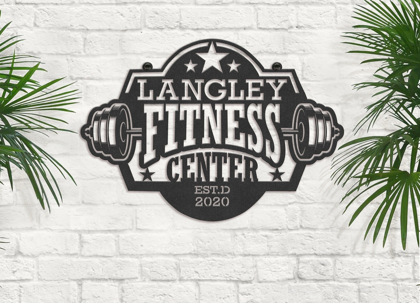 Personalized Your Name Metal Fitness Center Sign Custom Metal Gym Sign