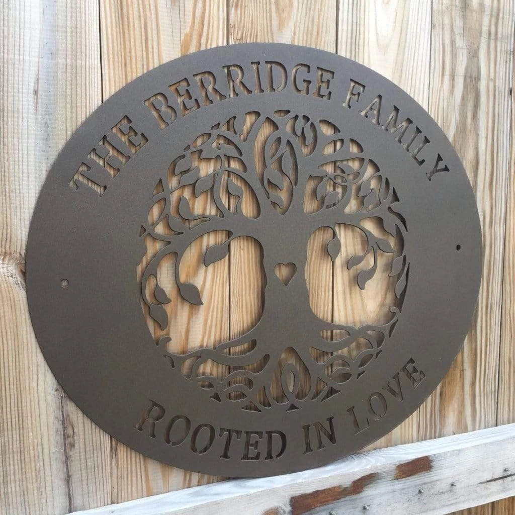 Rooted In Love Cut Metal Sign Metal House Sign