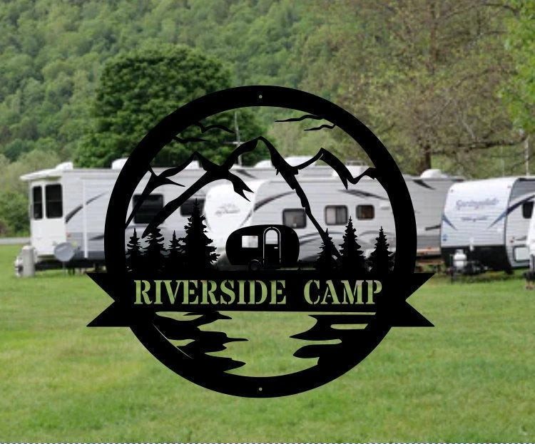 Custom Camper Sign Metal Decor Camping Outdoors Sign