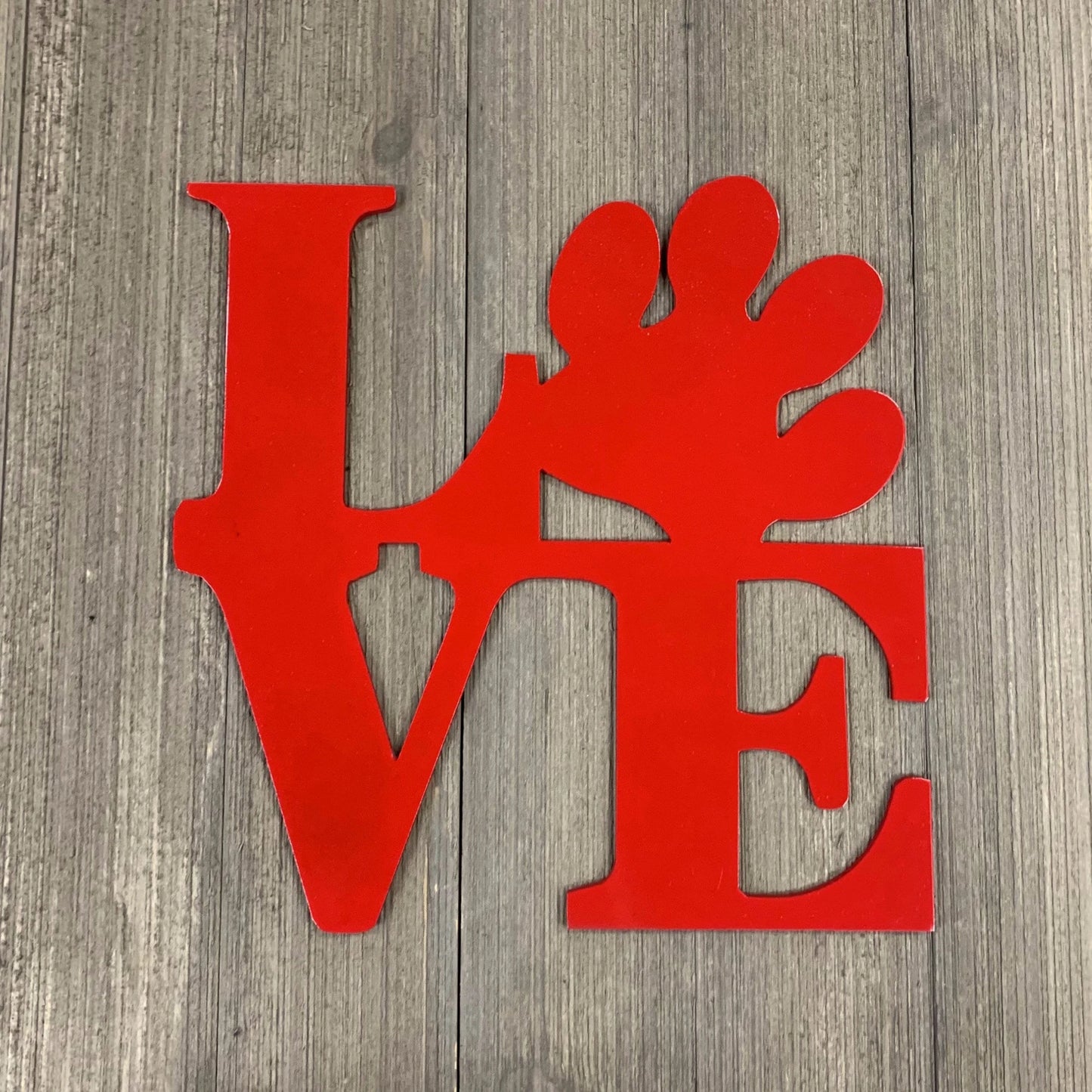 Love Paw Metal Sign Cutout Cut Metal Sign Wall Metal Art
