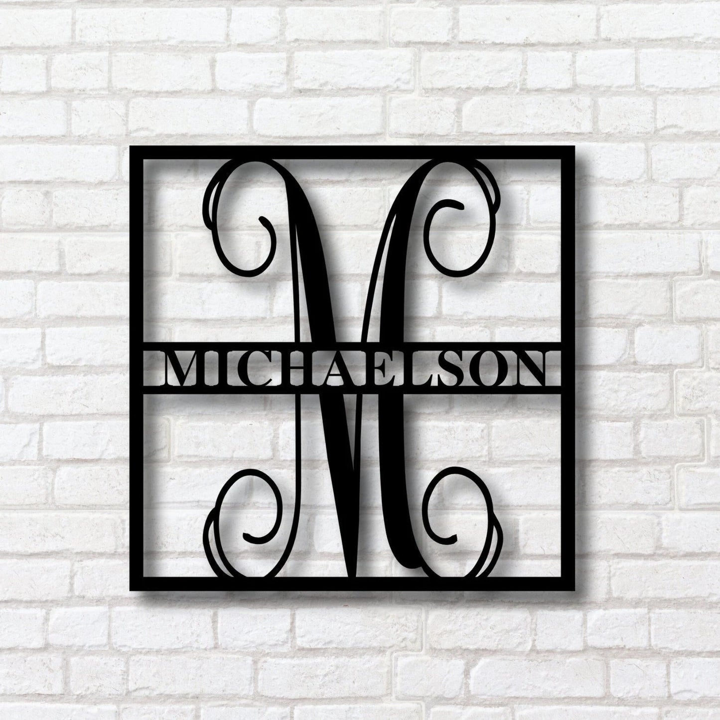 Metal Last Name Sign, Custom Metal Sign, Split Monogram Sign, Door Hanger, Metal Wall Art, Metal Wall Decor, Personalized Metal Sign, Sign Laser Cut Metal Signs Custom Gift Ideas