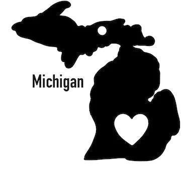 Michigan State Ornament Cut Metal Sign Wall Decor Metal Sign Metal Art