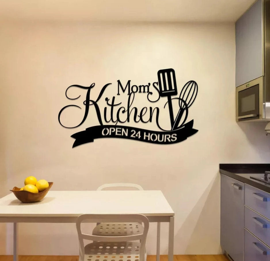 Personalized Kitchen Open 24 Hours Metal Sign, Kitchen Decor, Sign For House, Kitchen And Dining Wall Decor, Custom Text, , Laser Cut Metal Signs Custom Gift Ideas