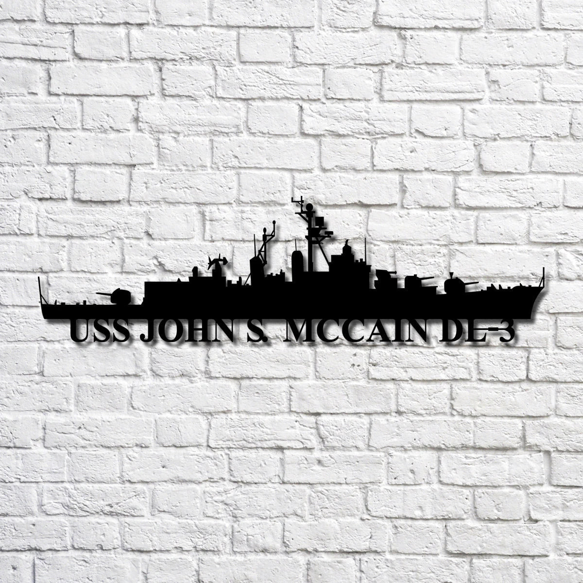 Uss John S. Mccain Dl3 Navy Ship Metal Art, Custom Us Navy Ship Cut Metal Sign, Gift For Navy Veteran, Navy Ships Silhouette Metal Art, Navy Home Decor Laser Cut Metal Signs Custom Gift Ideas
