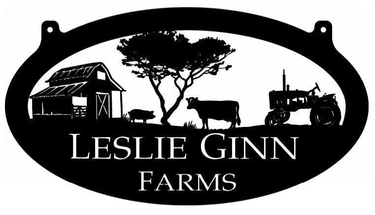 Metal Sign Pig Cow Chicken Tractor Sign Customized With Your Name Metal House Sign