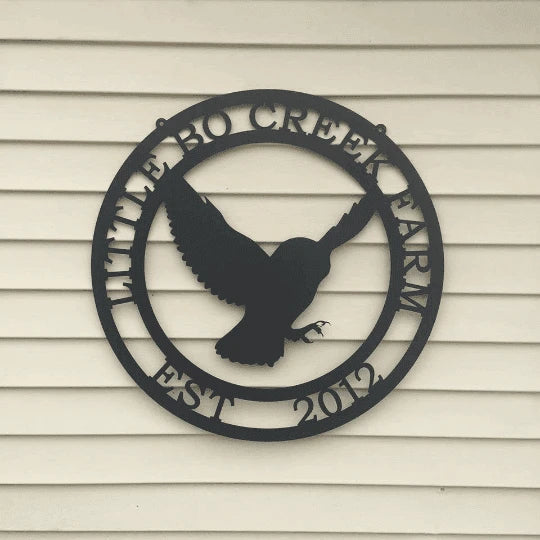 Flying Owl Metal Personalized Sign Cut Metal Sign Metal House Sign