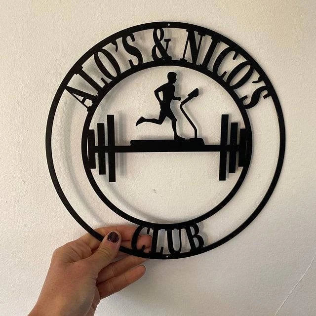 Personalized Gym Name Sign Cross Fit Sign Custom Muscle Name Sign Metal Wall Art, Outdoor Gym Sign Custom Metal Gym Sign Home Gym Laser Cut Metal Signs Custom Gift Ideas