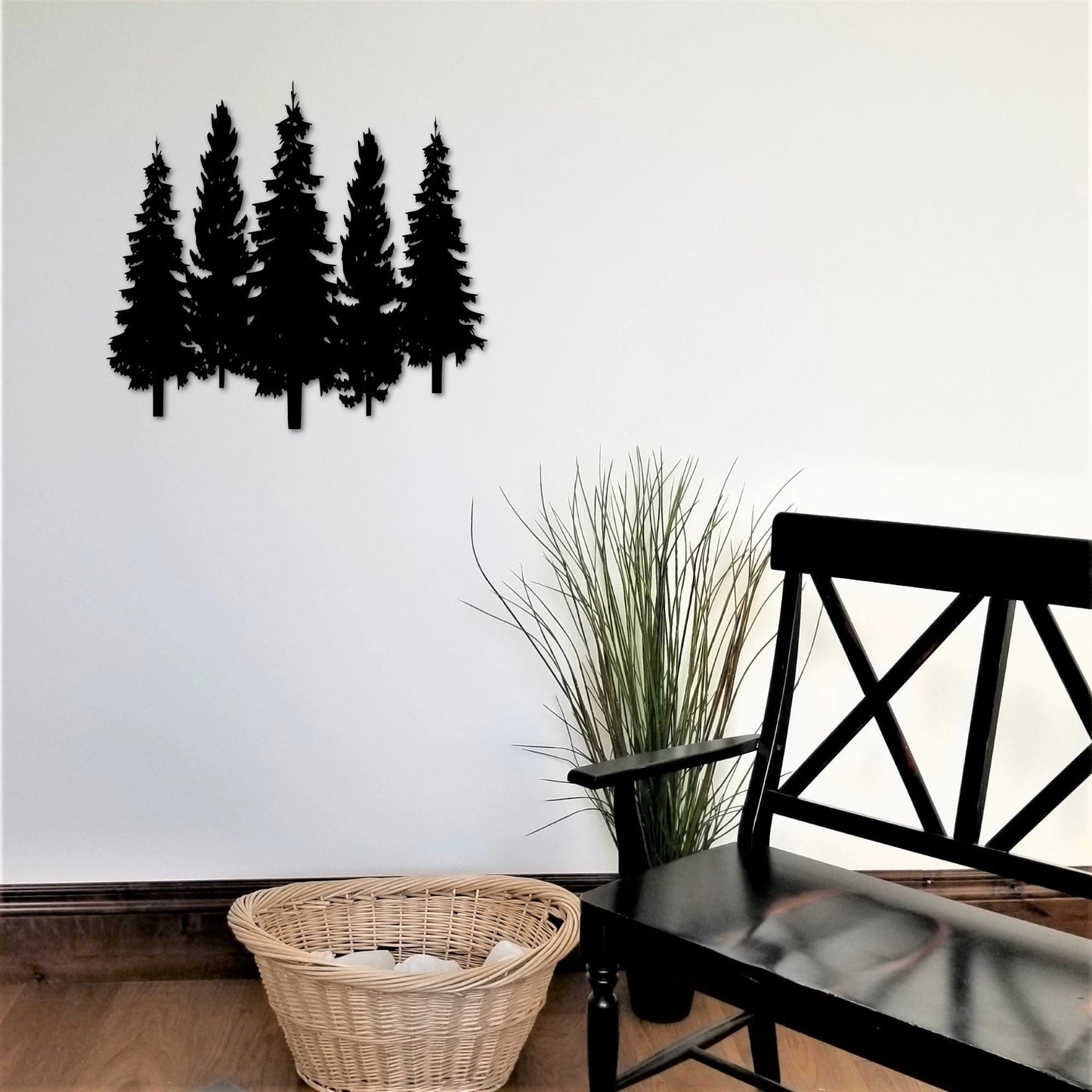 Metal Pine Trees, Group Of 5 Pine Trees, Rustic Decor For Home, Cabin Decor, Bathroom Wall Decor, Office Wall Hanging, Pine Trees Laser Cut Metal Signs Custom Gift Ideas