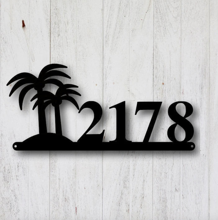 Metal Address Sign,palm Tree Address Sign,metal House Number Sign,custom Address Sign,personalized Address Sign,address Plaque, Beach House Laser Cut Metal Signs Custom Gift Ideas
