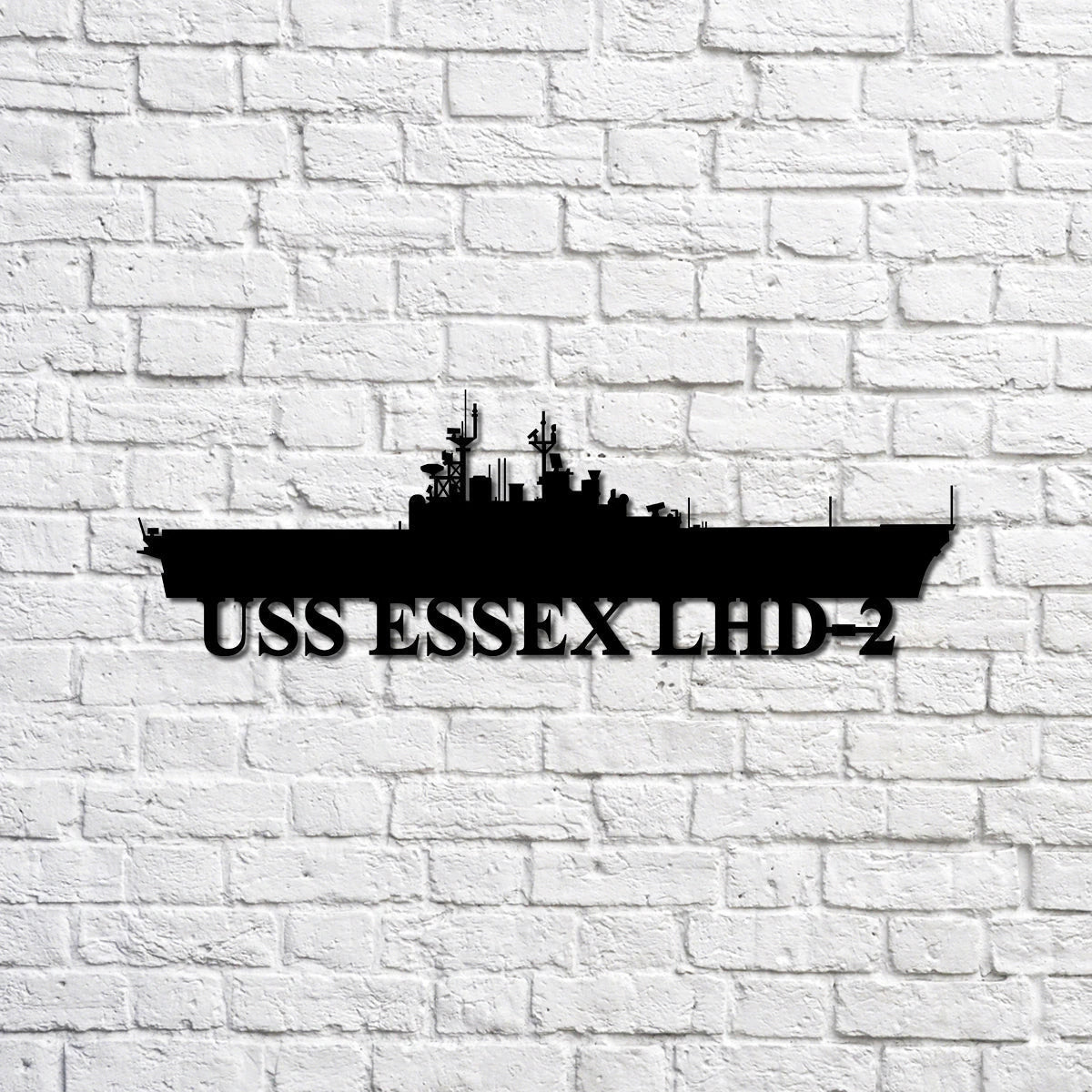 Uss Essex Lhd2 Navy Ship Metal Sign, Memory Wall Metal Sign Gift For Navy Veteran, Navy Ships Silhouette Metal Sign Laser Cut Metal Signs Custom Gift Ideas