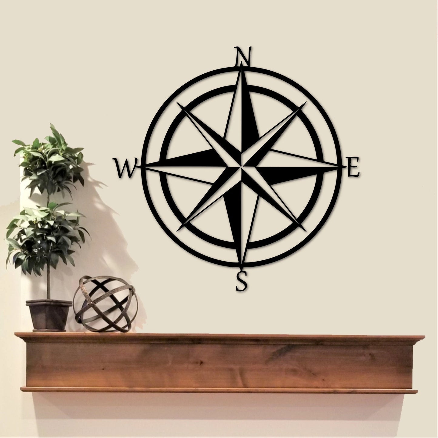 Nautical Compass Rose Compass Metal Sign Nautical Wall Decor Beach Travel Explore Decor Gifts Direction