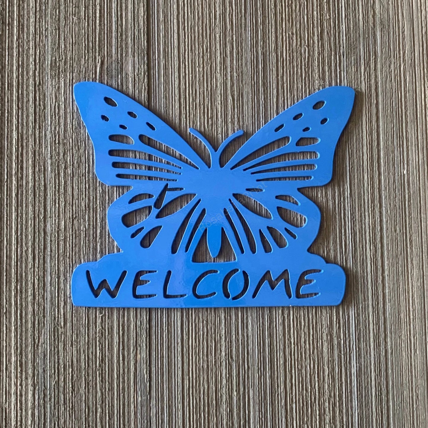 Butterfly Welcome Metal Sign Cutout Cut Metal Sign Wall Metal Art