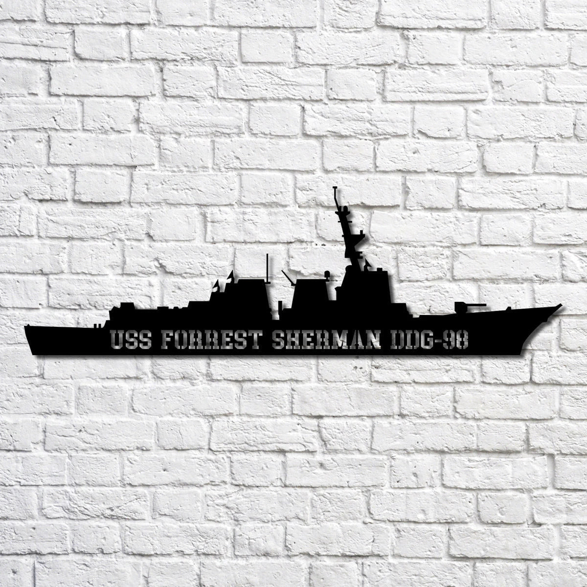 Uss Forrest Sherman Ddg98 Navy Ship Metal Art, Custom Us Navy Ship Cut Metal Sign, Gift For Navy Veteran, Navy Ships Silhouette Metal Art, Navy Home Decor Laser Cut Metal Signs Custom Gift Ideas