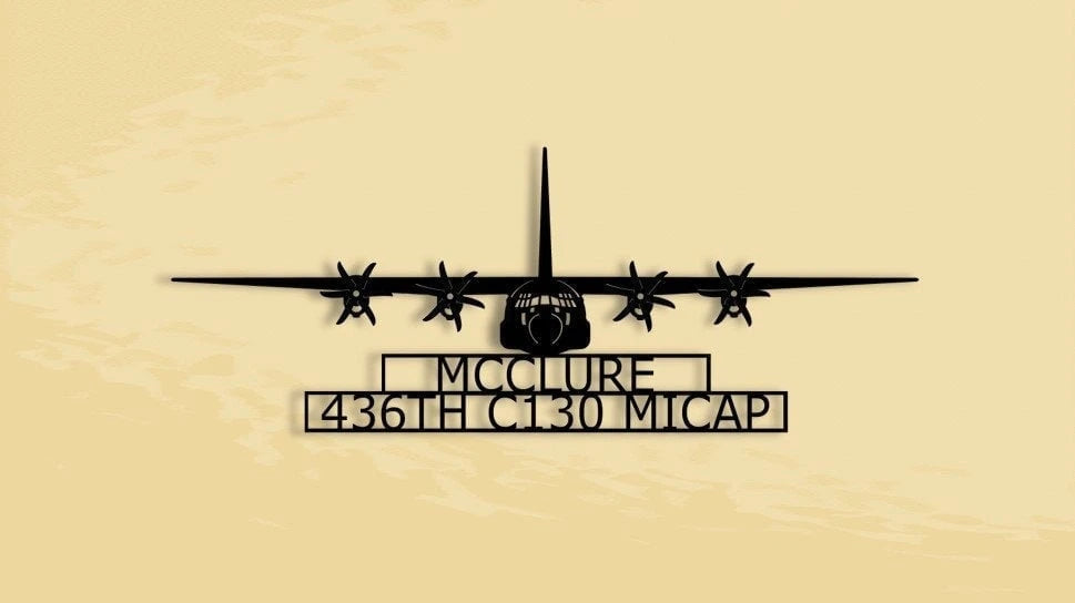 C130j Hercules Personalized Aircraft Metal Sign Cut Metal Sign Wall Decor