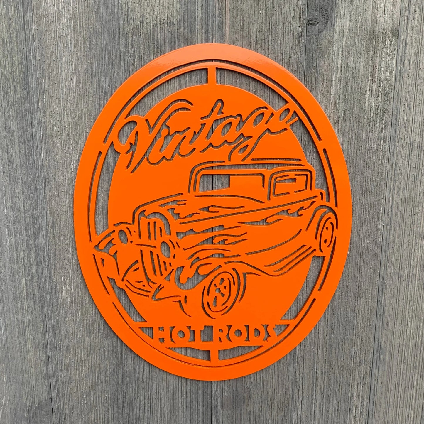 Vintage Hot Rod Metal Sign Cutout Cut Metal Sign Wall Metal Art