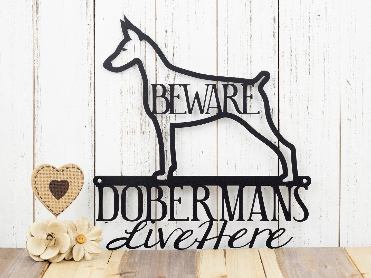 Doberman Doberman Pinscher Doberman Sign Metal Sign Metal Wall Decor Outdoor Sign Beware