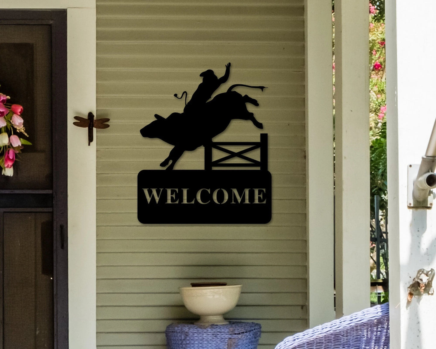 Rodeo Decor Bucking Bull Welcome Sign Ranch Welcome Sign Cowboy Decor Ranch Sign Rodeo Welcome Sign Cowboy Welcome Sign Metal Welcome