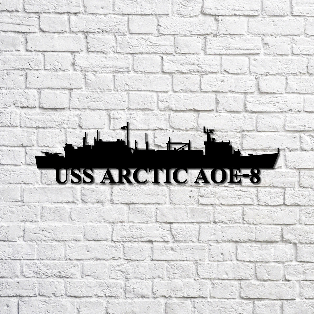 Uss Arctic Aoe8 Navy Ship Metal Sign, Memory Wall Metal Sign Gift For Navy Veteran, Navy Ships Silhouette Metal Sign Laser Cut Metal Signs Custom Gift Ideas