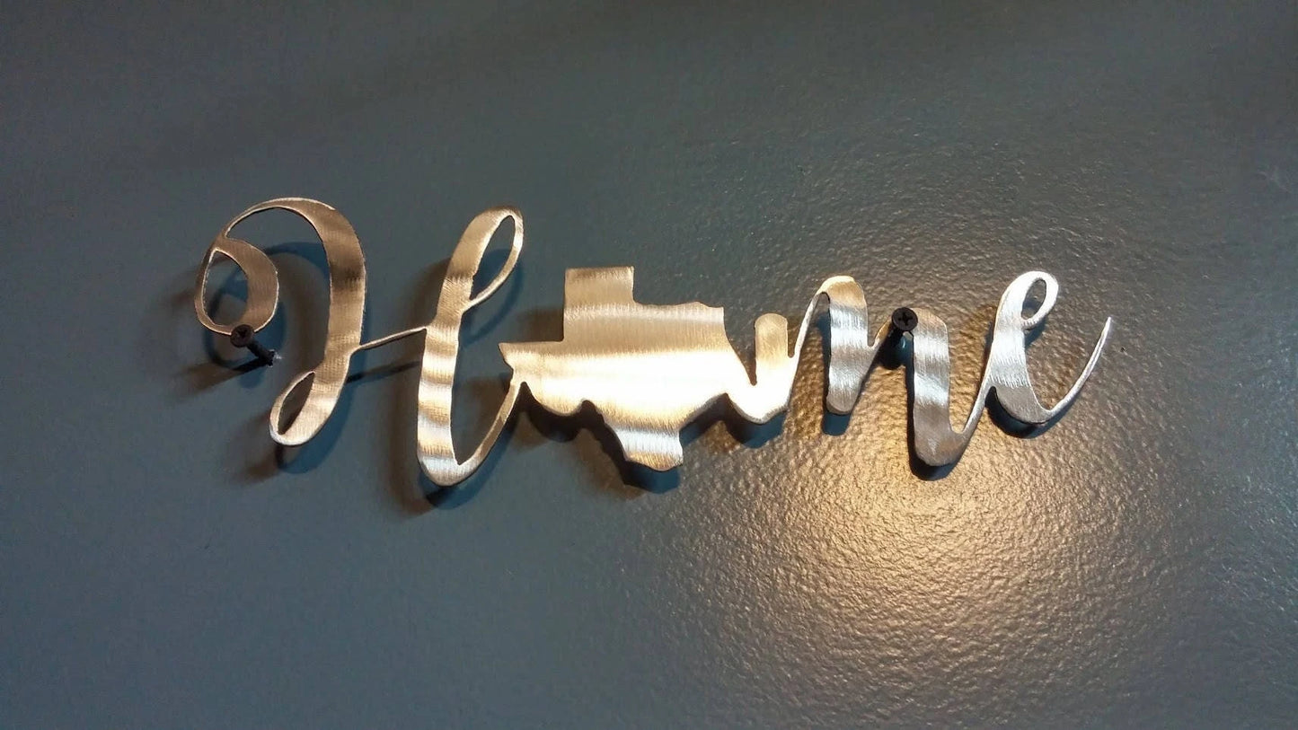 Texas Home Sign Plasma Cut Steel Sign steel Art Cut Metal Sign Wall Metal Art