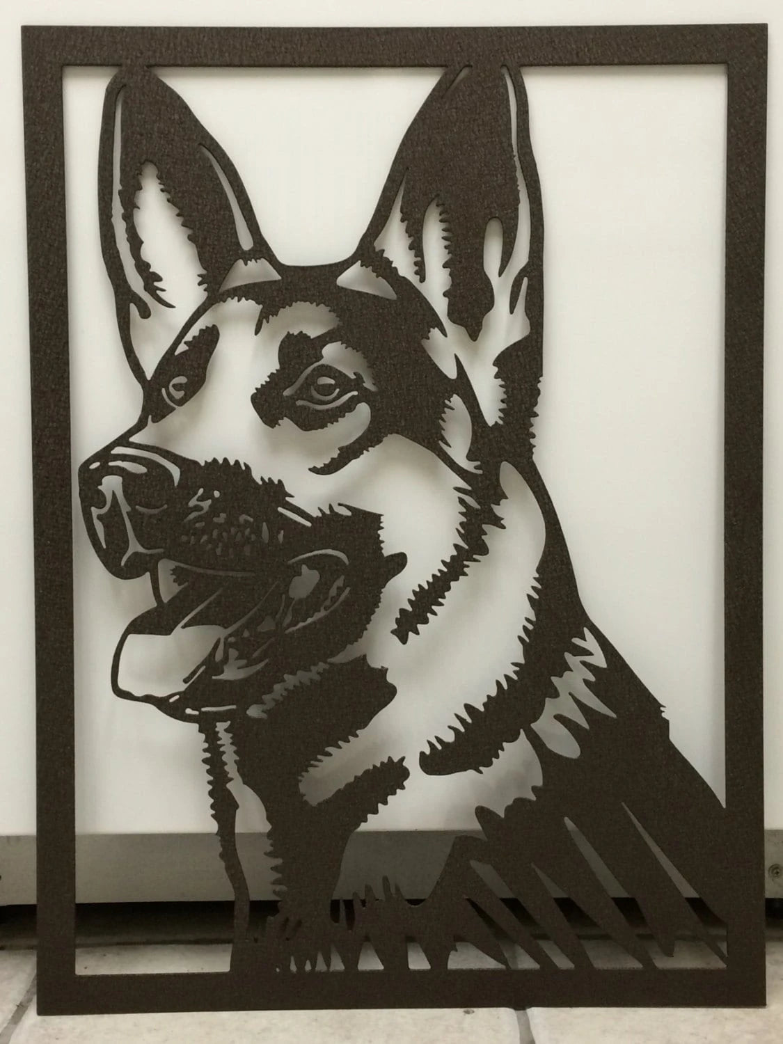 Large German Shepherd Or Australian Shepherd Head Plasma Cut Metal Sign Cut Metal Sign Wall Metal Sign