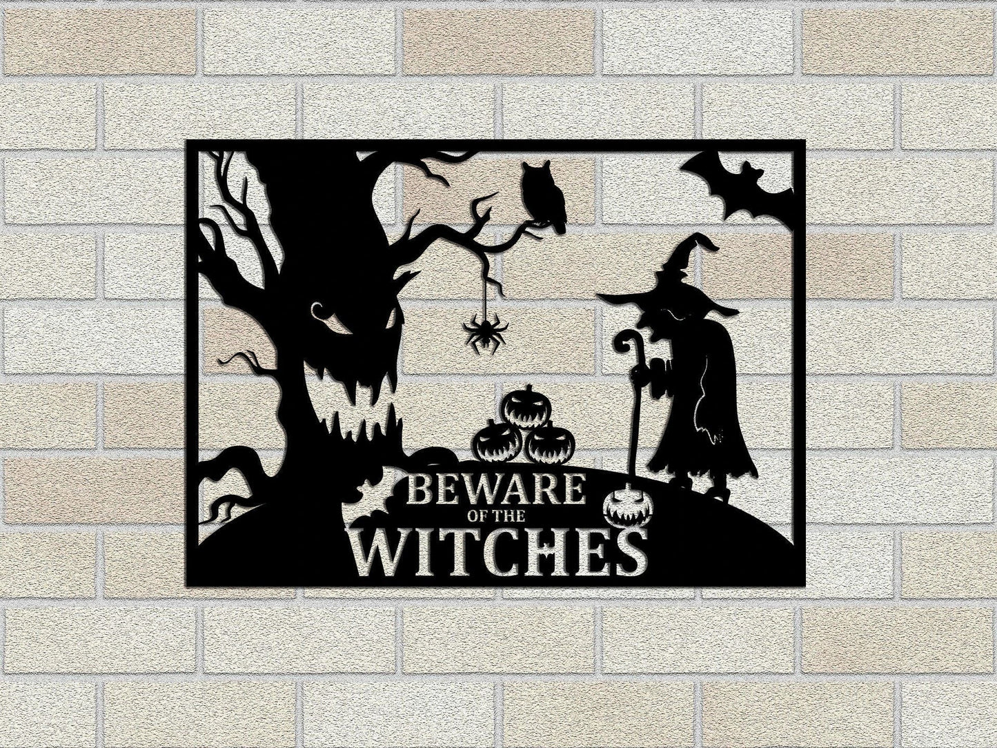 Beware Of The Witches Metal Sign Halloween Metal Sign Pumpkin Metal Sign Horror Day Decor Halloween Day Decor Wall Hanging Gifts