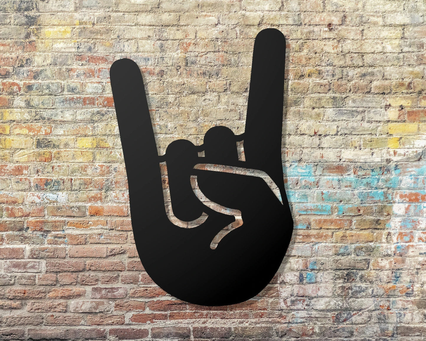 Rock And Roll Hand Sign Rock On Heavy Metal Wall Decor Rock Sign Language Man Cave Dorm Room Rock Club Music Room Teen Room
