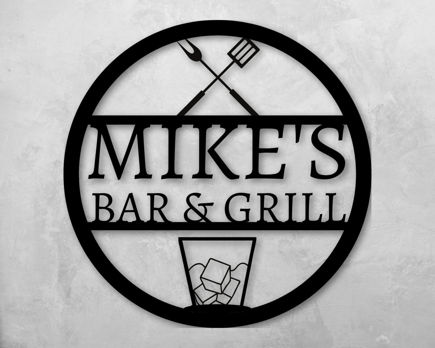 Personalized Metal Bar & Grill Sign Outdoor Sign Bbq Grill Sign Outdoor Kitchen Metal Signs Personalized Grill Sign Bbq Party Decor Bbq