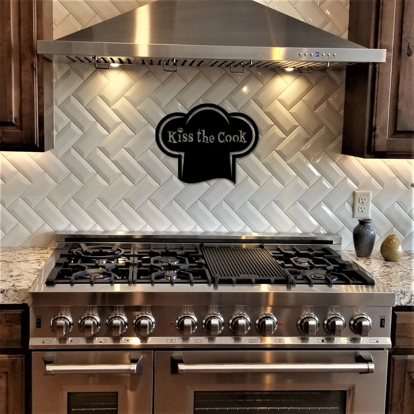 Kiss The Cook Sign Chef Gift Kitchen Sign Chef Hat Kitchen Wall Decor Cooking Gifts Gift For Chef